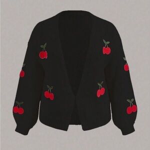 Cherry Embroidered Cardigan